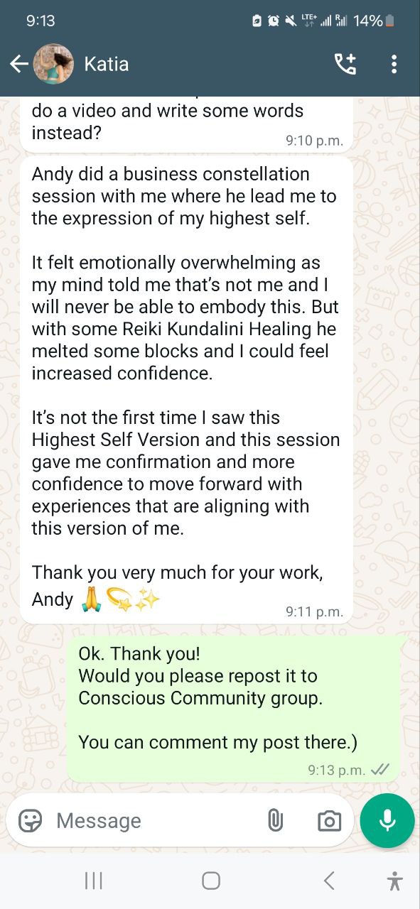 Testimonials in English: photo testimonial